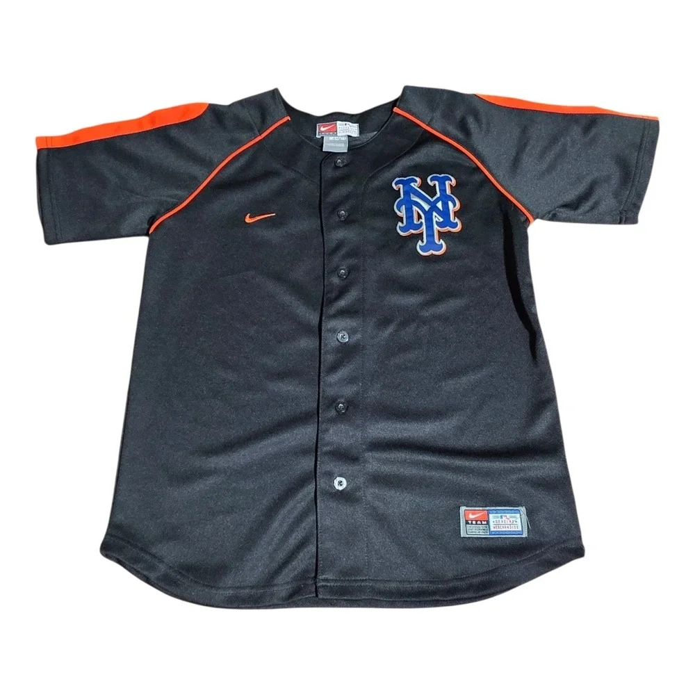 Nike MLB New York Mets Black Alternate Jersey Youth Medium 12/14 Genuine A13
